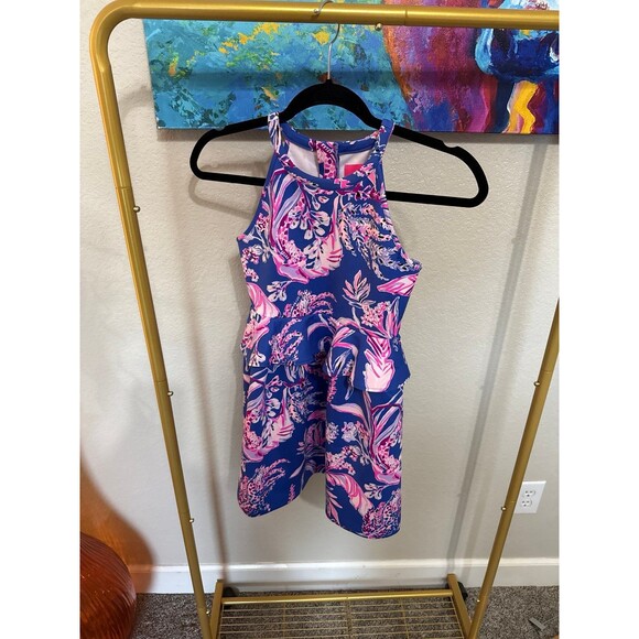 Lilly Pulitzer x Caesara Peplum Dress Iris Wild Within - Picture 1 of 9